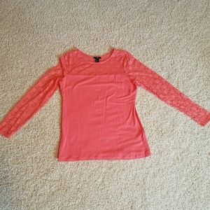 H&M Coral Lace Top